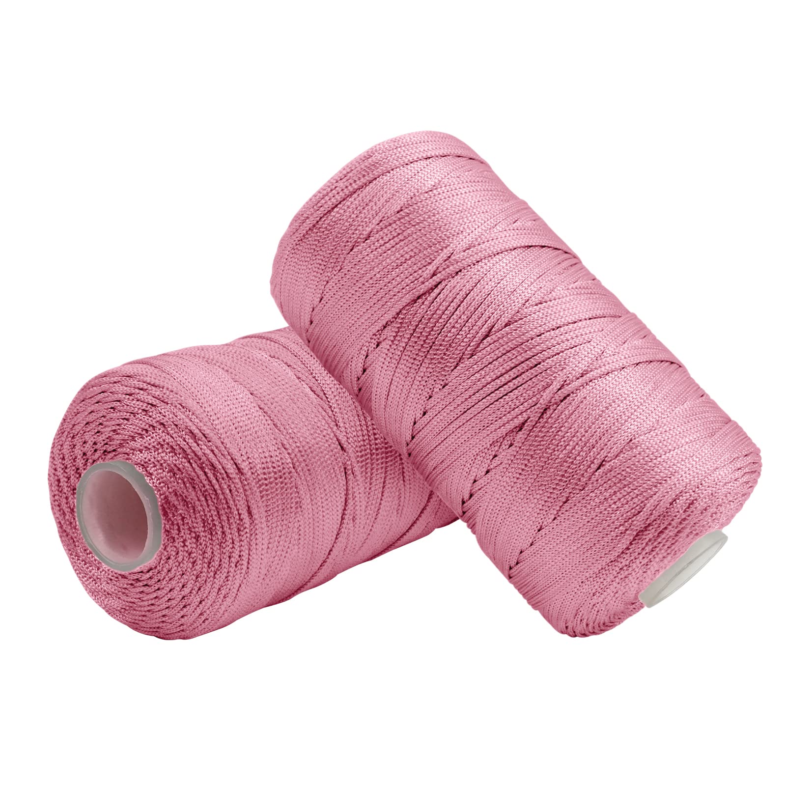 Uiopa Macrame Cord 1.5mm x 400m, Nylon Macrame Yarn for Crochet and Knitting, Pink Crochet Yarn for Wall Hangings, Dream Catchers, Jewelry Making, DIY Craft Project