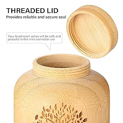 Mini Urns for Human Ashes Made of Bamboo Set of