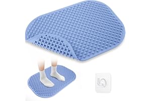GEENOA Upgrade Silicone Foot Massage Mat, Large Reflexology Mat for Feet Relaxation, Portable Foot Acupressure Mat with Dual-