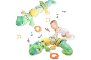 HAPPYTIME Baby Toys 0 to 12 Months Plush Toy Musical Stuffed Animal Infant Sensory Toy Tummy Time Newborn 0-3-6-12 Months Gift