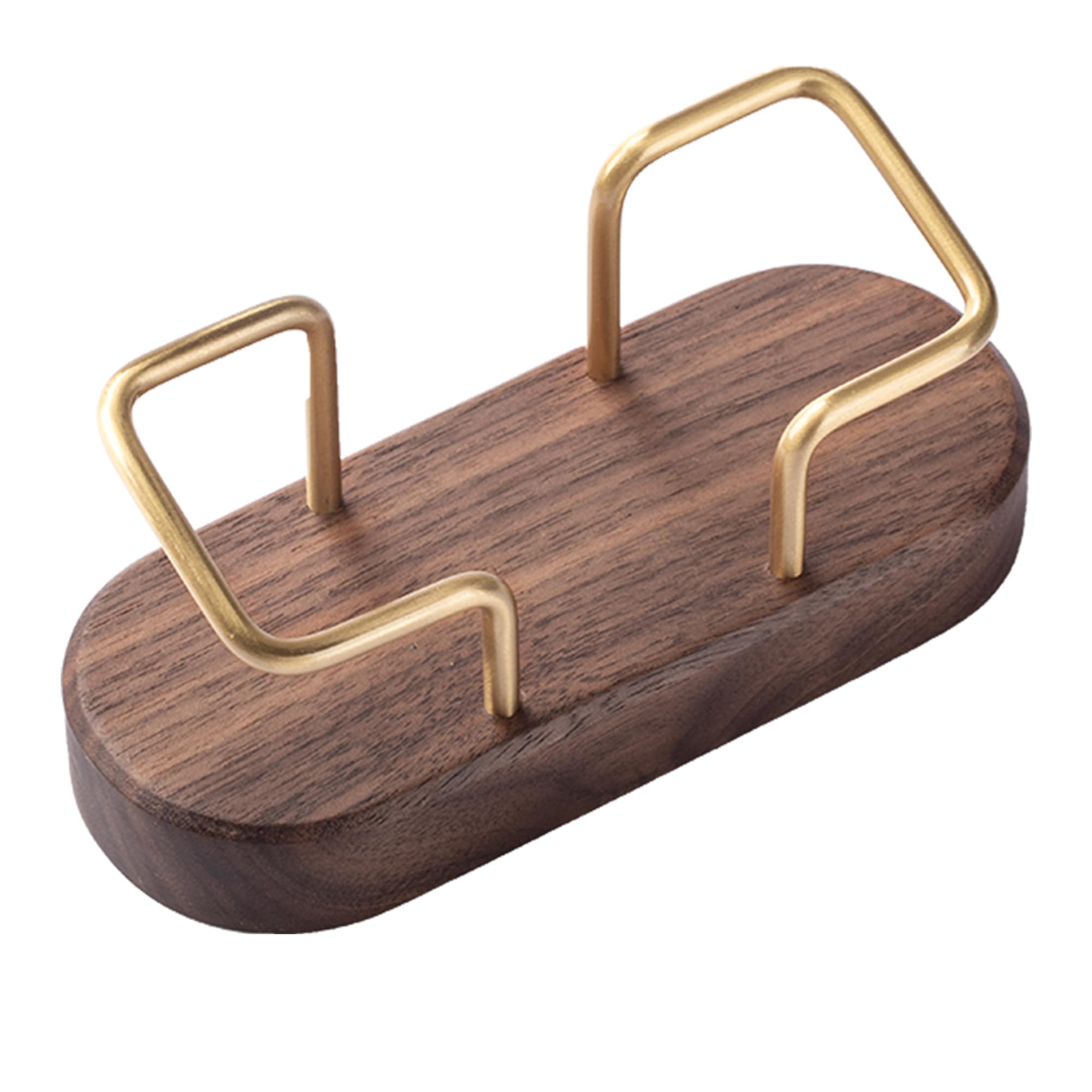 muso wood Business Card Holder Wooden Business Card Stand Walnut Wood and Brass Business Card Storage for Office, Shop, Exhibition Stand, Desk