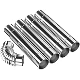 Chimneys Pipe AVOFOREST 5 Pcs Diameter 2.36"Stainless Steel Stove Chimneys Durable Chimney Pipe Kit