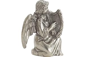 DANFORTH - Angel with Harp - Pewter Nativity Figurine - Pewter Port