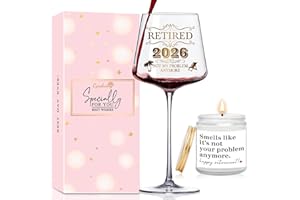 Retirement Gifts for Women her est 2026-Retired Wine Glasses Gifts Set Funny Retirement Gifts for Women mom
