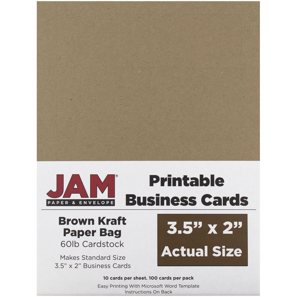 Kraft - 2 Bag - Printable 100/Pack 3 Cards Paper PAPER 1/2 Business Brown - JAM x Recycled - 1/2 Paper - JAM 100/Pack 2 Brown x Cards Business Bag Kraft Printable PAPER Recycled - 3