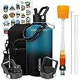 YONICOER Insulated Water Bottle 87oz,Triple Wall Vacuum Stainless Steel(Dishwasher Safe),Leak Proof & Non-BPA,Flask Jug with Paracord Handle & Straw Spout Lids Sports Gradient indigo blue/black