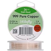 Filofly Pure Copper Wire, 26 Gauge, Half Hard, Round, 5 Feet | Pure Copper Wire for Jewelry Making, Wire Wrapping, Round, Pure Copper, 26 Gauge (0.40mm), High Quality, Made in Thailand
