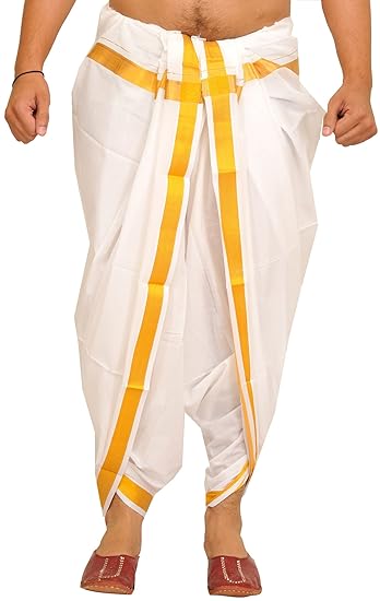 Men's cotton Dhoti (SPE78_ White_ Free Size)