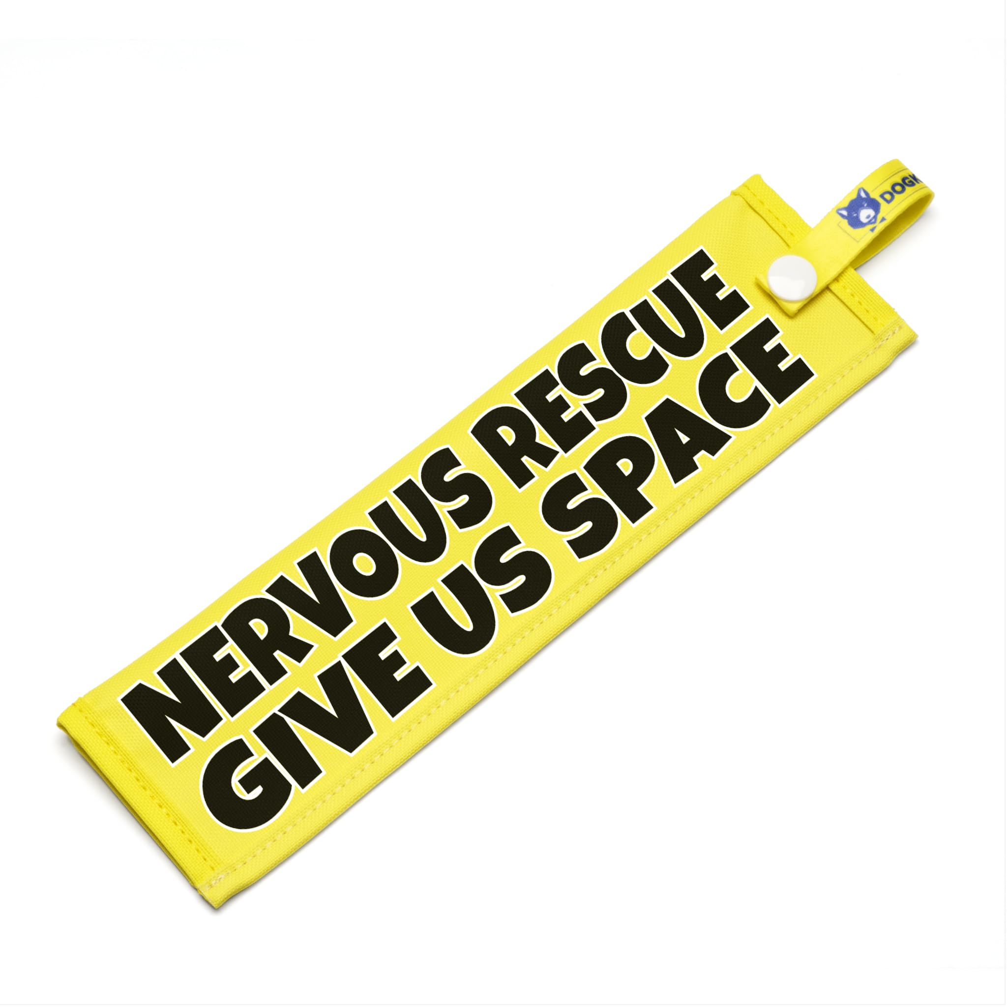 Nervous Rescue - Give Us Space, Space Awareness Sleeve for Reactive Nervous Dogs, Reflective, Waterproof, Double Sided Slip-on for the Dog Lead (Yellow, Plain)