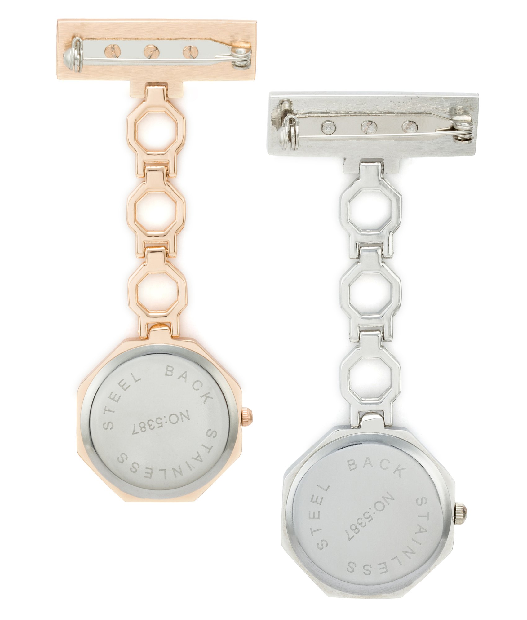 Sewor Medical Personnel en forme de coeur Band montre de poche 2 pcs à suspendre avec Deep Blue Marque Cuir Boîte cadeau idéal (Octogone)