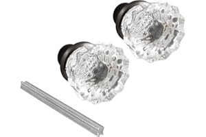 Prime-Line E 28317 Mortise Style Fluted Glass Door Knobs - Perfect for Replacing Broken Antique Lock Sets on Interior Doors, 