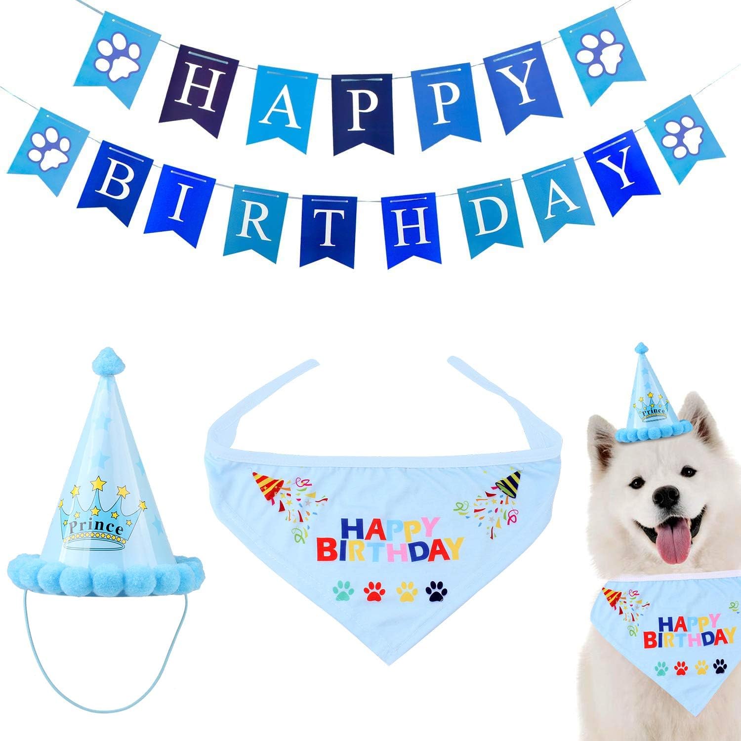 jixista hund geburtstag bandana schals haustier hund geburtstag hunde halstuch partyhut fur hunde pet geburtstag geschenk dekorationen set geburtstag feier zubehor hund geburtstag hut set hunde bekleidung zubehor livemillennium com