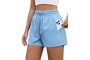 PINSPARK Running Shorts for Women Quick Dry Athletic Short High Wasit Pockets