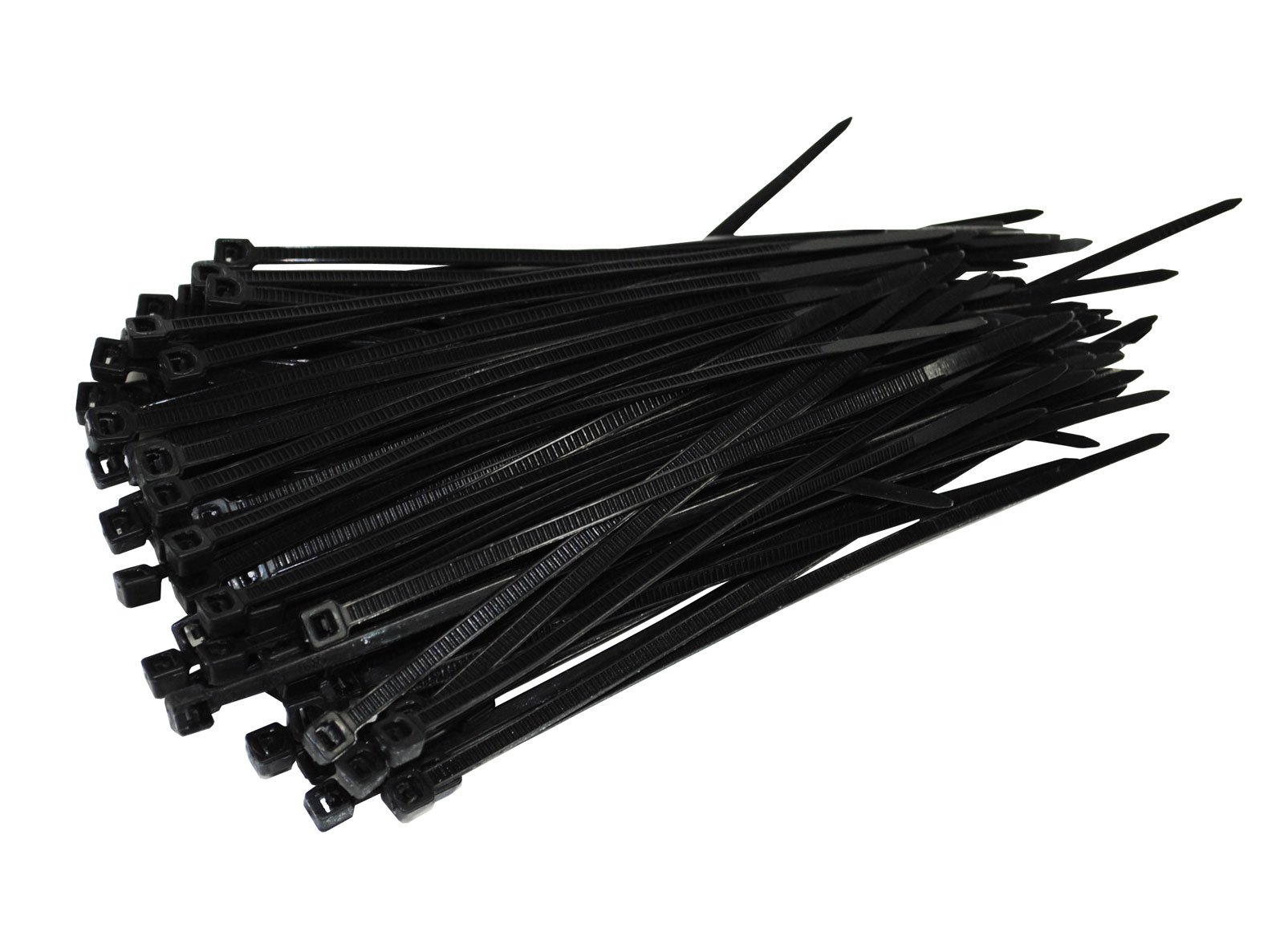 Damstone Professional Cable Ties Tie Wrap 200 mm x 2.5 mm Industrial Strong Short 8.1 kg Tensile Force Pack of 100 Black