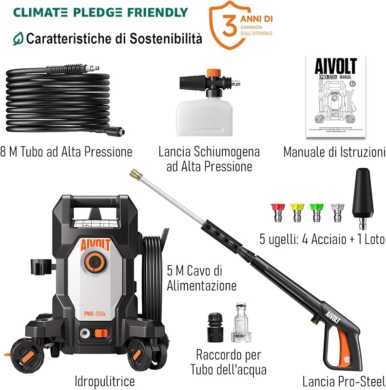 Idropulitrice ad Alta Pressione da 1800W, 170 Bar