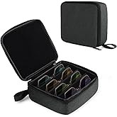 Bukere Travel Sunglasses Organizer Case, Adjustable Slot For Multiple Pairs, Portable Eyeglasses Storage Box for Men Women