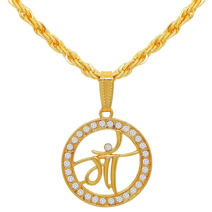 Buy Fresh Vibes Gold Plated Maa Pendant Twisted Design Neck Chain for