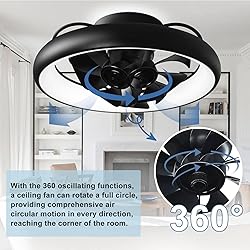 DLLT 20'' 360-Degree Rotation Ceiling Fan with
