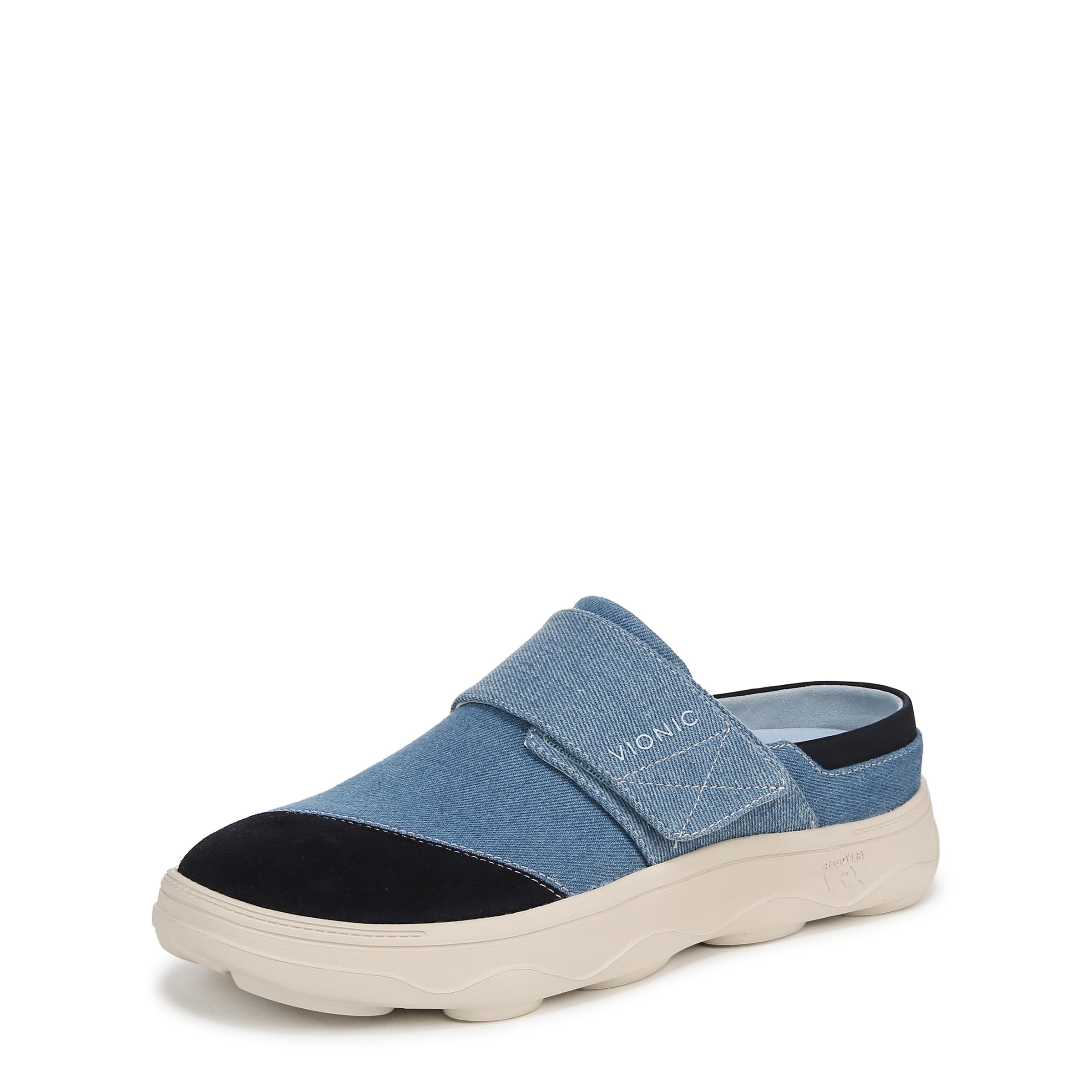 Vionic Womens Lotus RX Clog Navy Blazer Leather/Denim 9 M