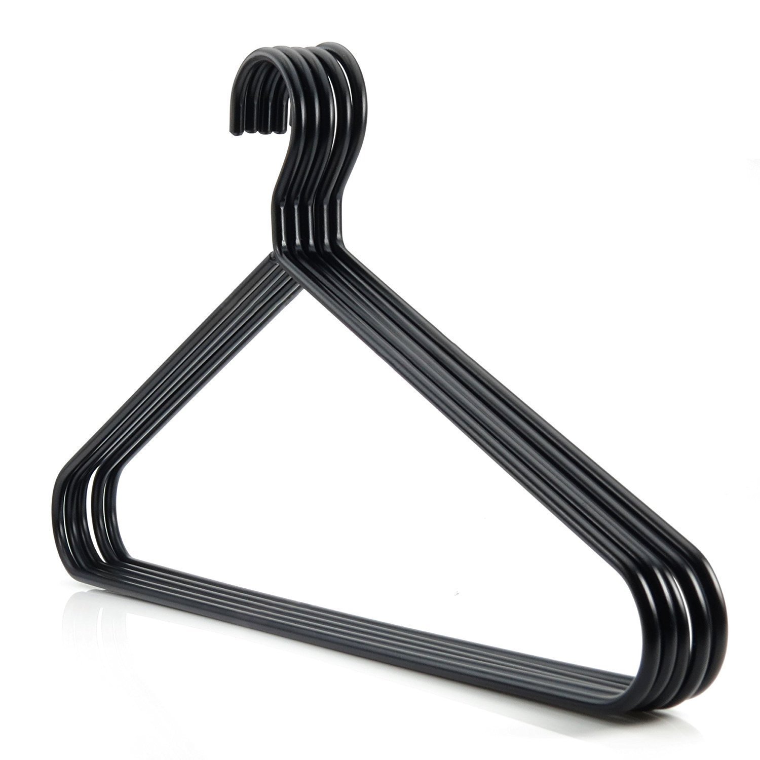 HANGERWORLD Extra Strong Steel Metal Coat Hangers - Pack of 5, 45cm Adult Size, 6mm Thick Heavy Duty Hanger for Jackets and Coats, Motor Bike Leathers, Suits