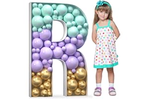 MIXIFOX Mosaic Letters for Balloons, 3FT Marquee Light up Letters R, Large Letters for Party Decorations, DIY Kit Marquee Letters Baby Letters for Baby Shower Birthday Wedding Anniversary, Pre-Cut Foamboard