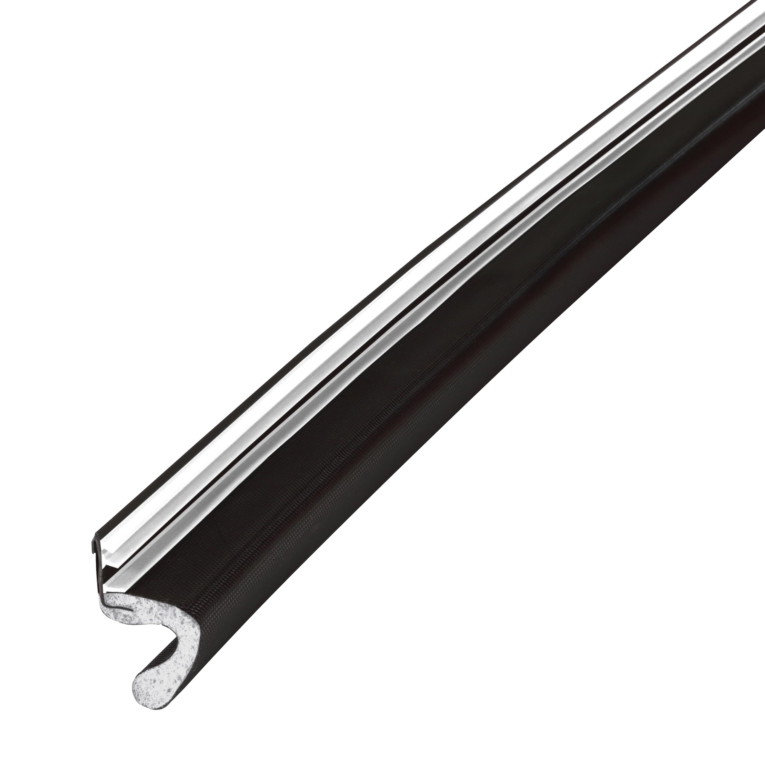 Photo 1 of M-D Building Products 91810 Soundproof Weather Stripping Door Seal, 40 feet Black Vinyl-Coated Foam Kerf/Channel, Easy to Install, Large Gap Coverage, Dust & Water Prevention