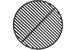 BBQration 18 3/16" Cooking Grate for Big Green Egg Large CIF999A Matte Cast Iron Grid Grates Replacement Parts for Big Green Egg Grate, Kamado Joe Classic, Vision Grill VGKSS-CC2, B-11N1A1-Y2A