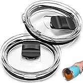 Tumbler Lid for Yeti 20 oz Tumbler, 10/24 oz Mug and 10 oz Lowball, 2 Pack Travel Spill Proof Cup Lids Covers with Magnetic Slider Switch