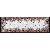 Artoid Mode Pumpkins Floral Ghost Halloween Runner Rug 2x6 Feet | Party Home Decor Low-Profile Non-Slip Washable Carpet Runner for Hallways Kitchen Laundry Bedroom Bathroom Indoor