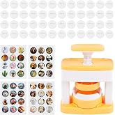 KOUISYY Button Maker Machines, 2.16 Inch DIY Creative Pin Press Machine Set, Versatile Installation-Free Badge Maker Apparatus, Solid Pin Makers, Press Machine Badge Punch Kit with 48 PCS Button Parts