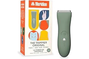 MERIDIAN The Trimmer Original - Body Hair Trimmer for Men, Electric Shaver for Pubic Hair, Chest, Legs & Bikini, Waterproof & Rechargeable, Sage