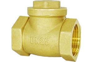 MYWERO 1" NPT Swing Brass Check Valve DN25, 1 Female Thread Horizontal One Way Check Valve, Oil Water Fuel Gas Air Check Valve to Prevent Water Backflow for Sump Pump and Air Compressor