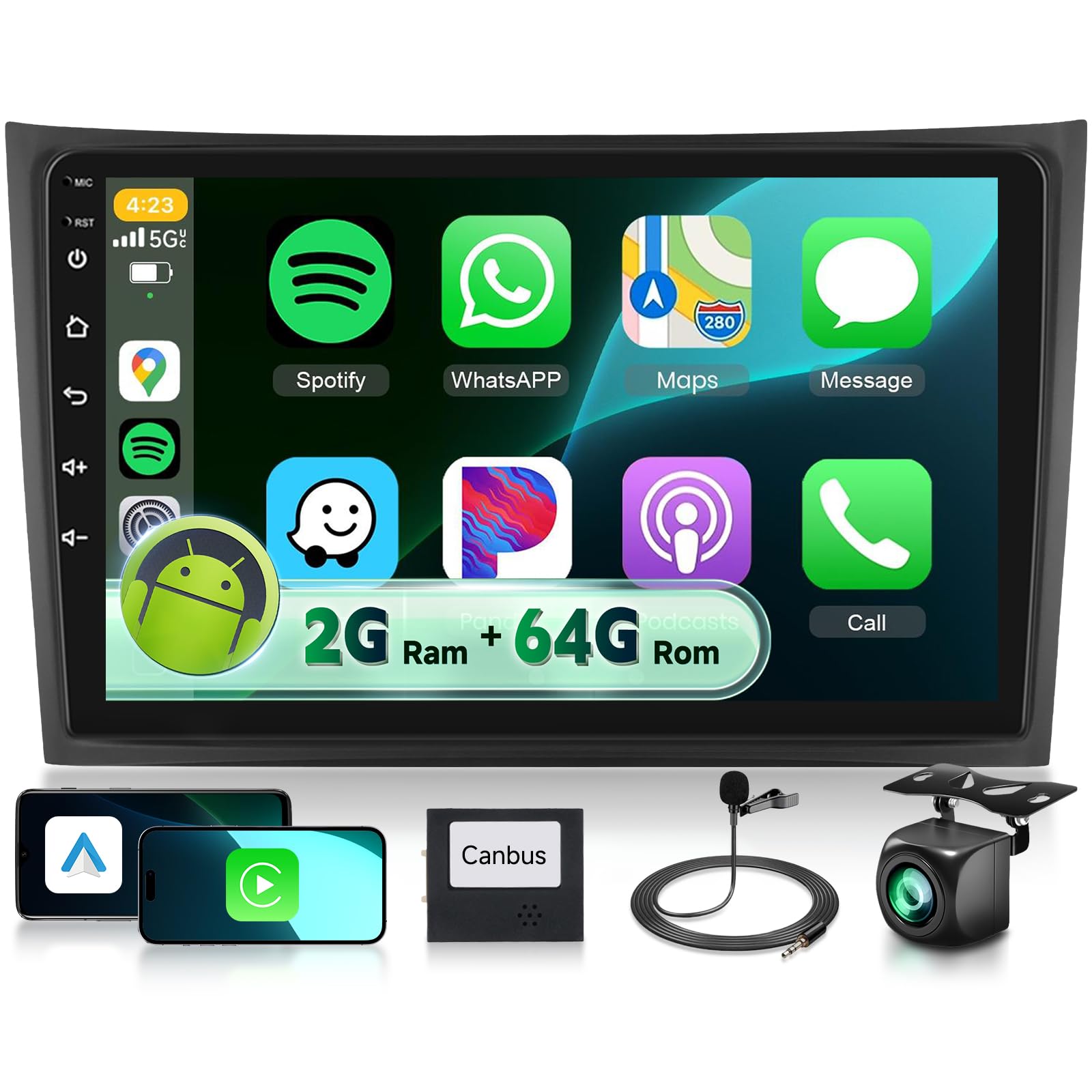 Photo 1 of 2G+64G for Volvo XC90 2004-2013 Car Radio Stereo with DSP/Wireless Carplay/Android Auto, Sellrich 10 inch Touch Screen Radio with GPS WiFi Bluetooth FM/RDS Mirrorlink SWC Backup Camera
