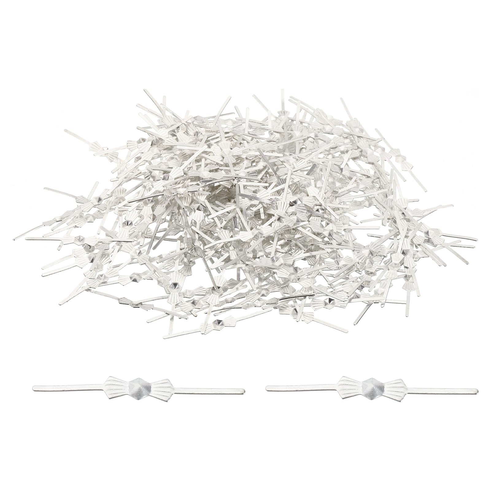 PATIKIL 33mm/1.3"' Chandelier Bowtie Clips, 350Pcs Copper Chandelier Connectors Clips for Fastening Crystals Parts, Chandelier Replacements, Silver