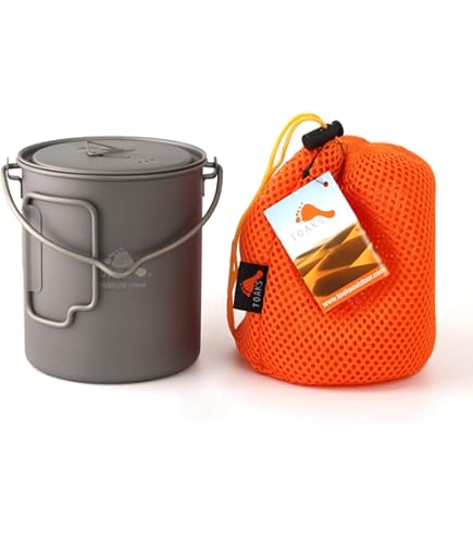 Casserole En Titane TOAKS 1100 Ml - Poignée Pliable - Ultralégère Pour Camping Et Randonnée