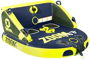 ZUP Zoom Towable Heavy Duty Deck Tube for Boating with Dual Quick-Connect Tow Hooks | Full Nylon Cover, Neoprene Body Pads