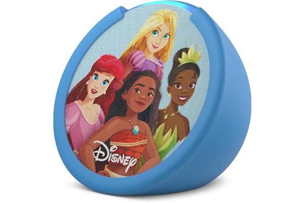 Amazon Echo Pop Kids (newest model), Enjoy age-appropriate audiobooks, interactive games and Alexa+ experiences to create and learn, Disney Princess design