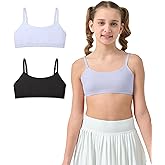 Sascina Girls Soft First Bra with Natural Fit, Training Bras for Girls 7-8, 8-10, 10-12 Cami with Double-Layer Lined Fabric