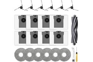 KLYPTICFIT 23Pcs Replacement Accessories Kits for Dreame X40 Ultra Complete L40 Ultra X40 Master and P10 Pro Ultra - 1 Main Brush, 6 Mop Pads, 8 Dust Bags, 6 Side Brush, 1 Clean Brush, 1 Screwdriver