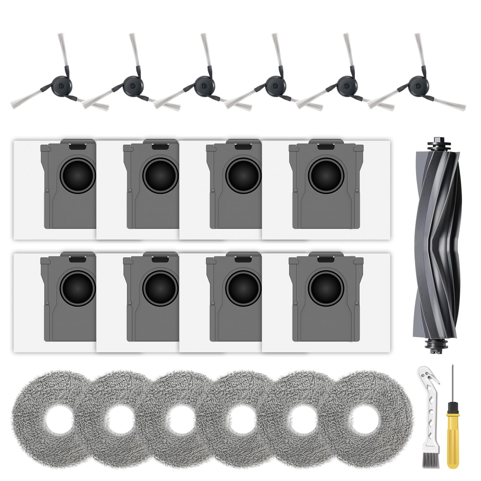 Photo 1 of 23Pcs Replacement Accessories Kits for Dreame X40 Ultra Complete L40 Ultra X40 Master and P10 Pro Ultra - 1 Main Brush, 4 Filters, 6 Mop Pads, 6 Dust Bags, 6 Side Brush, 1 Clean Brush, 1 Screwdriver