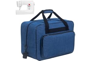Haroranax Sewing Machine Carrying Case，Sewing Machine Carrying Case Tote Bag，Universal Tote Storage Bag with Pockets and Handles, Suitable for Most Standard Singer, Janome (BLUE)