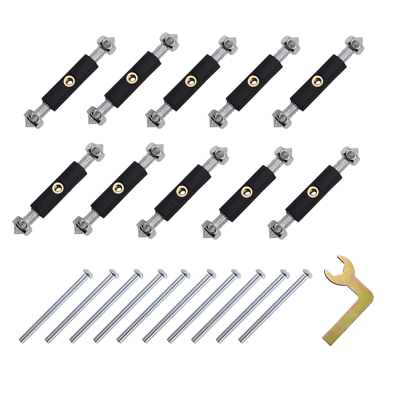 JXPXJMY 10 PCS 86 Type Wall Mounted Switch Box Repair Tool, Electrician Wall Cable Box Fixing Screw Mounting Accessories, Switch Box Repair Support Rod(Carbon Steel, Silver Black)