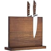 Magnetic Knife Holder - KUCHEASY Double Sided Magnetic Knife Block Without Knives - Wooden Universal Knife Stand - Knife Disp