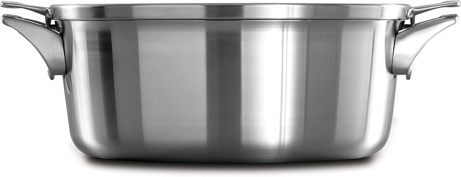 Calphalon Premier Space Saving Stainless Steel 8.5qt Dutch Oven with Cover