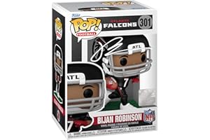 HOFSM.COM HALL OF FAME SPORTS MEMORABILIA Bijan Robinson #301 Facsimile Signed Reprint Laser Autographed Funko POP! Football: Atlanta Falcons Figurine with Protector Case