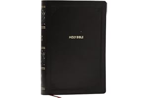 NKJV Giant Print End-of-Verse Reference Bible, Black Leathersoft, Red Letter, Comfort Print: Holy Bible