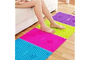 YOBEYI 2PCS Foot Massage Mat Acupressure Mat Foot Reflexology Walking Toe Plate Massage Pad Bathroom Mat Yoga Mat Anti-Slip Mat Outdoor Game Punishment Mat (Pink)