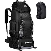 Unineovo 90L Hiking Backpack, Waterproof Camping Bag with Rain Cover, Lightweight Backpacking Back Pack