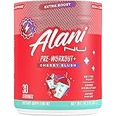 Alani Nu Pre Workout+ Powder Cherry Slush, Extra Boost, Sugar Free, 300mg Caffeine, L-Theanine, Beta-Alanine, Citrulline, 30 Servings