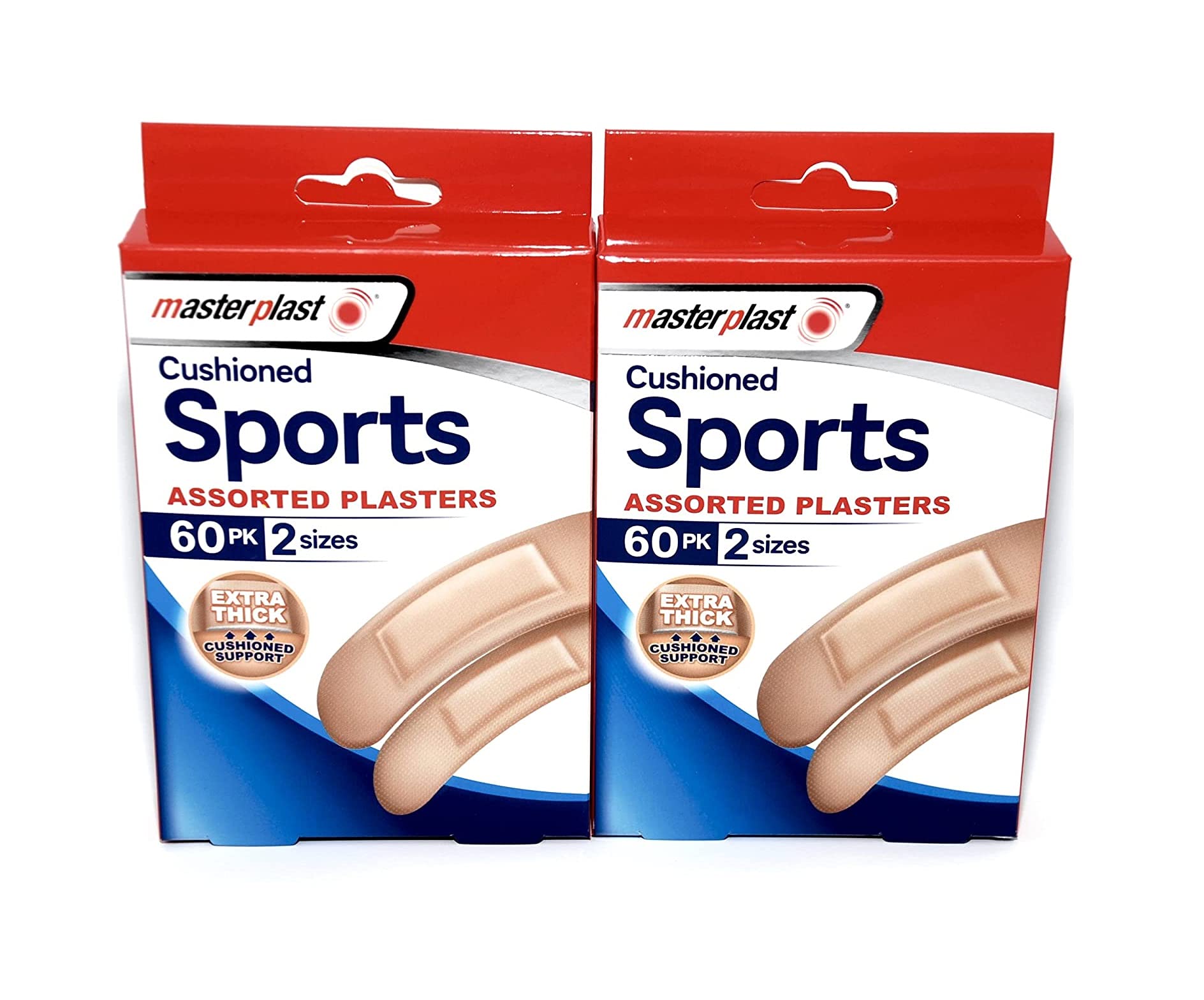 Cushioned Sports Assorted Plasters - 120 in total - Box contains 2 sizes